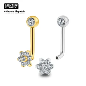 Body Jewelry CZ Flower Titanium Intimate Barbell Fashion Accessories