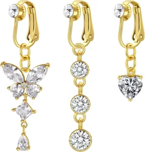Body Jewelry Fashion Women’s Non-Piercing Belly Button Clip Rings