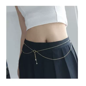Body Jewelry for Girl Steel Waist Bead for Women Waist Belt Sexy Stainless Steel Crystal Short Belly Chain Jewelry
