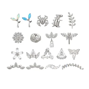 Body Piercing Jewelry Helix Earring Nose Ear Ring Lip Ring Labret Titanium Engagement Rings for Women Zircon Stud