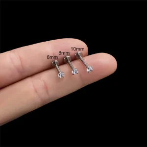 Body Piercing Jewelry Internal Thread Lip Stud Earrings G23 Titanium F136 Titanium
