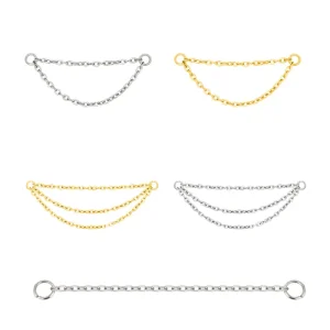 Body Piercing Jewelry Multi-Layer Titanium Nose and Ear Chain