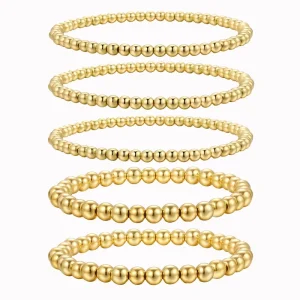 Bohemia Gold Plated Simple Beaded Chain Bracelet Big CCB Beads Link Chain Bangle for Women Plastic Jewelry