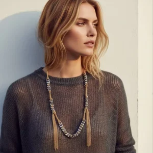Bohemia Handmade Wrapped Metal Tassel Choker Necklace for Women Party Summer Wedding Jewelry Gift