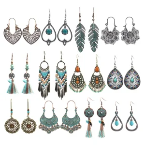 Bohemia Retro Accessories Ethnic Style Exaggerated Earrings Multicolor Beads Tassel Earrings Gifts for Women