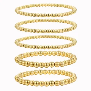Bohemia Simple Gold Plated Beaded Chain Bracelets Big CCB Beads Link Chain Bangle Women Party Fashion Jewelry Gift