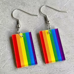 Bohemian Acrylic Pendant Earrings Geometric Square Simple Colorful Women’s Fashion Dangle Earrings Jewelry Gifts