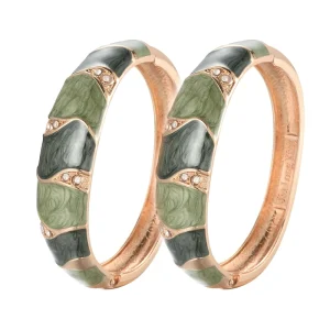 Bohemian Enamel Cuff Alloy Bracelet Customizable Gold Plated Zinc Alloy Fashion Bangles for Girls