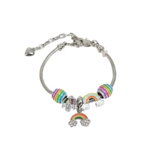 Bohemian Enamel Rainbow Beaded Bracelet Simple Creative Cuff Boho Style Jewelry for Women