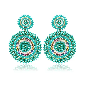 Bohemian Fashion Jewelry Waterproof Stainless Steel Beaded Handmade Drop Earrings for Women