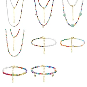 Bohemian Freshwater Pearl Ball Beaded Necklace for Women Handmade Gold Charm Chain Summer Fashion Jewelry Gift