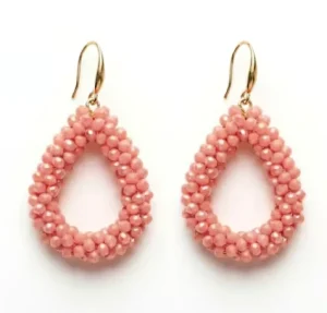 Bohemian Handmade Bead Water Droplet Earrings with Colorful Crystal Earrings
