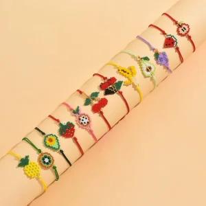 Bohemian Handmade Fruit Beaded Bracelet Adjustable Creative Bangle Exquisite Jewelry Gift Giving