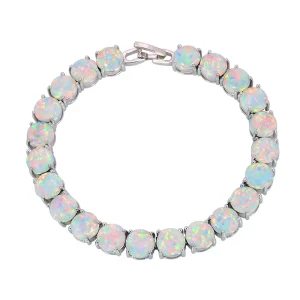 Bohemian Hawaiian Opal Brass Beaded Bracelet Trendy Exquisite Flower Egg Gem Design Fashion Jewelry for Women