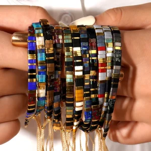 Bohemian Jewelry Handmade Colorful Beads Adjustable Miyuki TILA Beaded Bracelet for Women Men