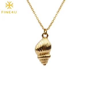 Bohemian Jewelry Seashell Gold Plated Stainless Steel Conch Cowrie Boho Summer Shell Necklace