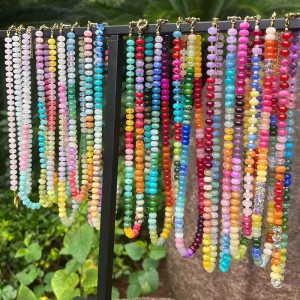 Bohemian Jewelry Sets Rainbow Gemstone Colorful Beads Natural Stone Choker Fashion Pendants Charms Necklaces for Women