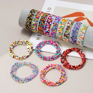 Bohemian Layered Seed Bead Bracelet Women Fashion Multi layer Glass Crystal Beads Designer Bracelets Jewelry for Gift