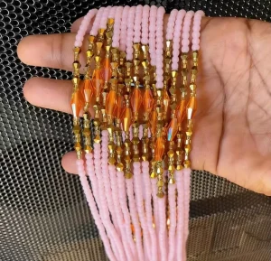 Bohemian Luxury Glass Crystal Tie Belt Waist Increased Size Waist Beads Chain African Ghana Waist Beads Women