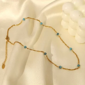 Bohemian Necklace Accessories for Women Autumn Sea Wave 316 Blue Turquoise Simple and Fashionable
