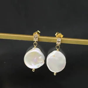 Bohemian Pearl Earrings Shell Charm Drop Baroque Pearl Beach Party