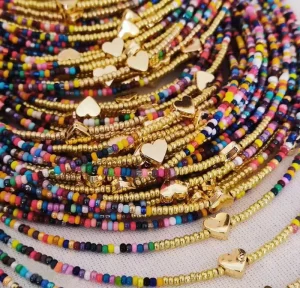 Bohemian Rice Bead Colorful Heart Pendant Waist Chain Multifunctional Waist Accessory Party Unisex