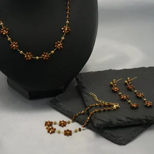 Bohemian Style Colorful Flower Beaded Bracelet Exquisite Crystal Beads Bracelet Simple Versatile Jewelry for Women Gold Plated