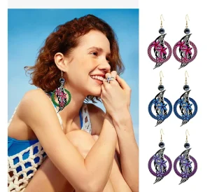 Bohemian Style Geometric Hawaiian Sea Turtle Flower Charm Earrings Samoan Inspired Jewelry for Women and Girls