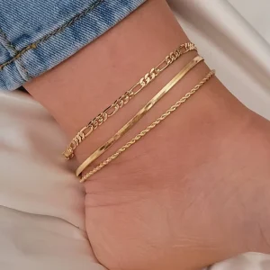 Bohemian Summer Beach Style Multilayer Chain Unique Design Anklet for Women