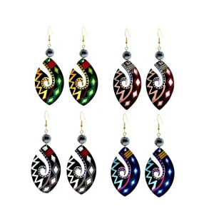 Boho Beach Earrings Polynesian Hawaiian Jewelry Acrylic Acetate Tribal Earrings