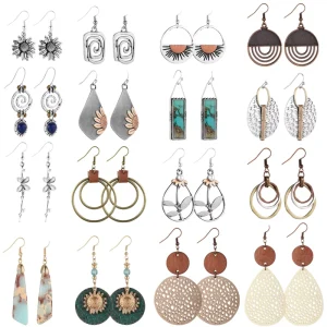 Boho Fashion Dangle Earrings Handcrafted Product Tassel Fringe Zinc Alloy Geometric Colorful Earring for Women Gift
