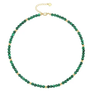 Boho Jewelry for Women Cute Daisy Protection Malachite Crystal Agate Beaded Choker Necklace Handmade Fashion Accessory