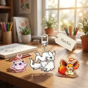 Boutique Kawaii Anime Animal Acrylic Keychain Custom Fan Merch Artist Collection Small Supplier Factory