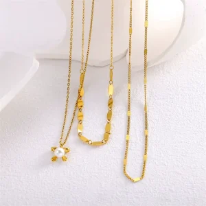 Bow Pearl Pendant Chain Versatile Fashion Stacking Series Pendant Necklace Clavicle Chain