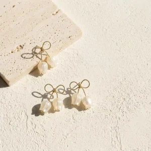 Bow Shaped Flower Tulip Earrings For Women’s Summer New Trendy Style Earrings Niche Design Sense High end Jewelry