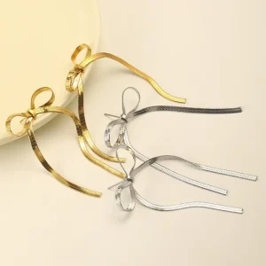 Bow Stud Earrings for Women 18k Gold Plated Waterproof Hypoallergenic Stainless Steel Earring