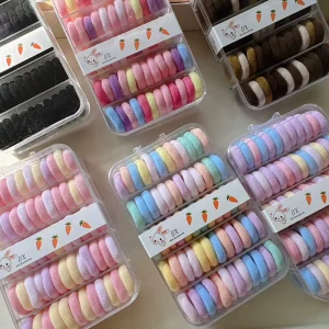 Boxed Packaging Elastic Polyester Spandex Customized Color Hair Rubber Band