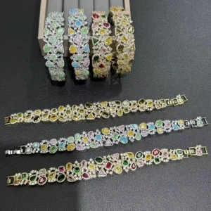 Bracelet Design Fashion Luxury Elegance Atmosphere Fluidity Micro set Light Gradation Classics Zircon Colorful Unique