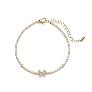 Bracelet Light Luxury Anniversary Gift Trend Dazzling Full Diamond Butterfly Lobster Buckle St. Patrick’S Day Bracelet Set
