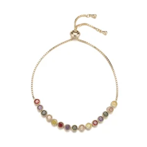 Bracelet Luxury Korean Decorate Trendy Gothic Single-Circle Small Round Diamond Pull Decorate Women Gold Plated Bracelet