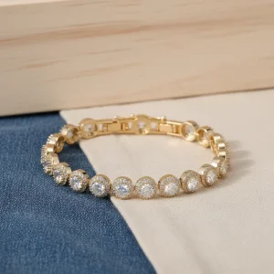Bracelet Vogue French Ornament Ethnic Textured Round White Zircon Fine Winter Fine Chain Link Bracelets