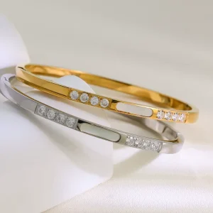 Bracelets Bangle 18K Gold and Steel Thin Chain Bracelet for Wrist Women Jewelry Set Party Fashion Bangle Jewelry