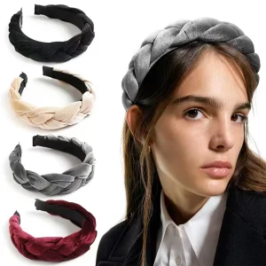 Braid Knotted Headband Hair Hoop European American Style Solid Color Fashion Girls Casual Hair Accessories Fabric Material All