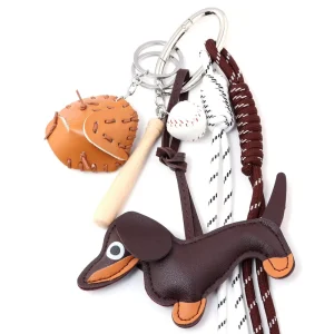 Braided Cute Dachshund Keychain Suitable for Phone Bag Charms