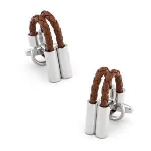 Braided Leather Rope Premium Cufflinks Custom Men’s Suit Shirt Wedding Tuxedo Gift