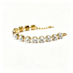 Brass 4-Prong Setting Clear CZ Tennis Bracelet Adjustable Jewelry Fit for 8mm Stone Setting