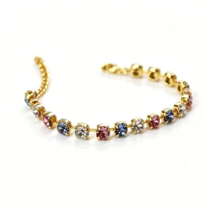 Brass 4 Prong Setting Color Hollow Claw Cupchain Bracelet Adjustable Fashion Jewelry Fit for 6mm Stone Setting