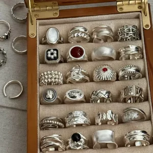 Brass Fashion Fine Ring Adjustable Retro Heavy Industry Simple Luxury Rings for Women