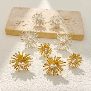 Brass Fireworks Stud Earrings