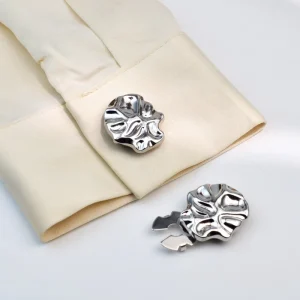 Brass Metal Rhinestone Eco Friendly Fashion Combined Clip Buttons Shirt Decorative Cover Cufflinks Flower Shape